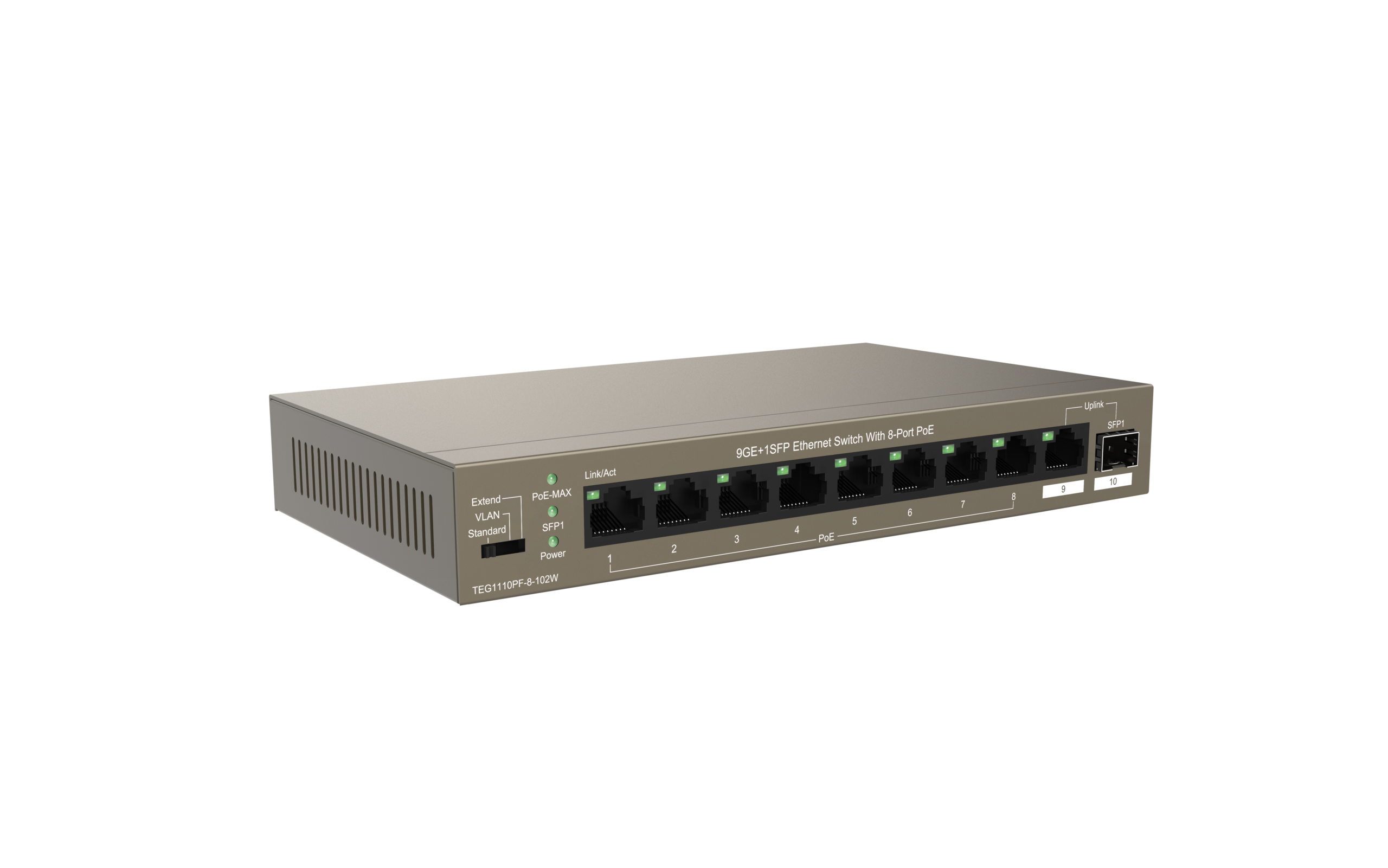 9GE+1SFP Ethernet Switch With 8 Port PoE Image 3