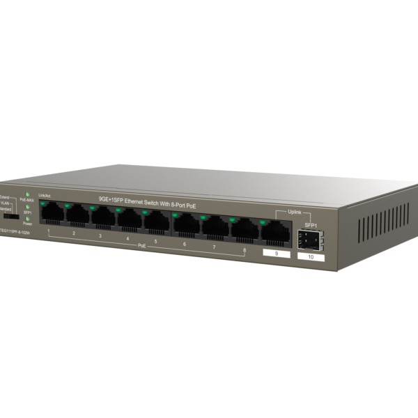 9GE+1SFP Ethernet Switch With 8 Port PoE
