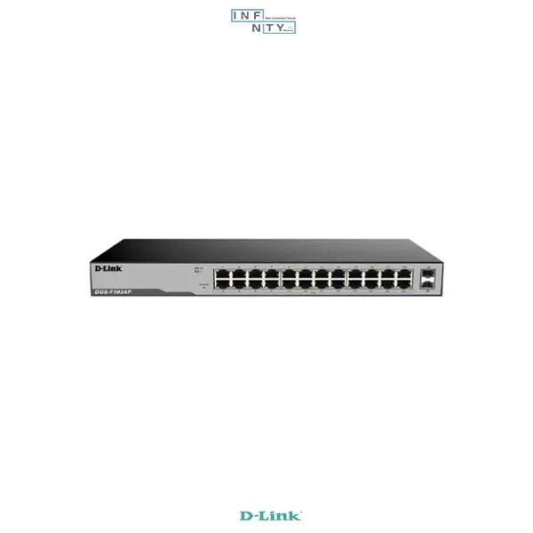 D-Link 24-Port Gigabit Unmanaged PoE Switch with 2 SFP Ports