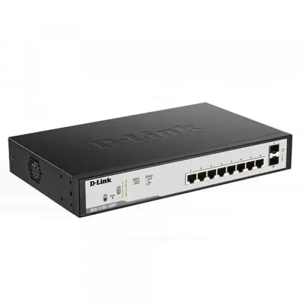 D-Link DGS-F1100-10PS-E 8-Port Gigabit Smart Managed PoE Switch with 2 SFP Ports