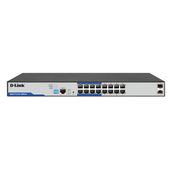 D Link 16 Port Gigabit PoE Managed Switch + 2 SFP Ports