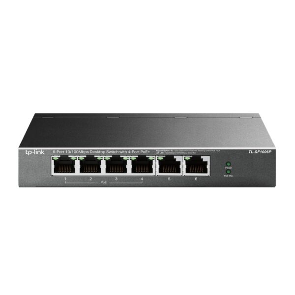 6 Port 10/100Mbps Desktop Switch with 4 Port PoE+