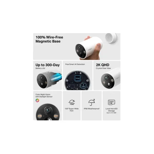 Tapo c425 Smart Wire Free Security Camera Image 3
