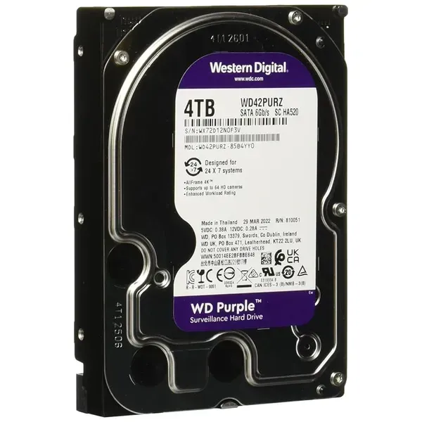 Western Digital 4TB WD Purple Surveillance Hard Drive
