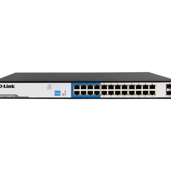 D Link  26 Port Gigabit PoE+ Switch 250W DGS F1026P E