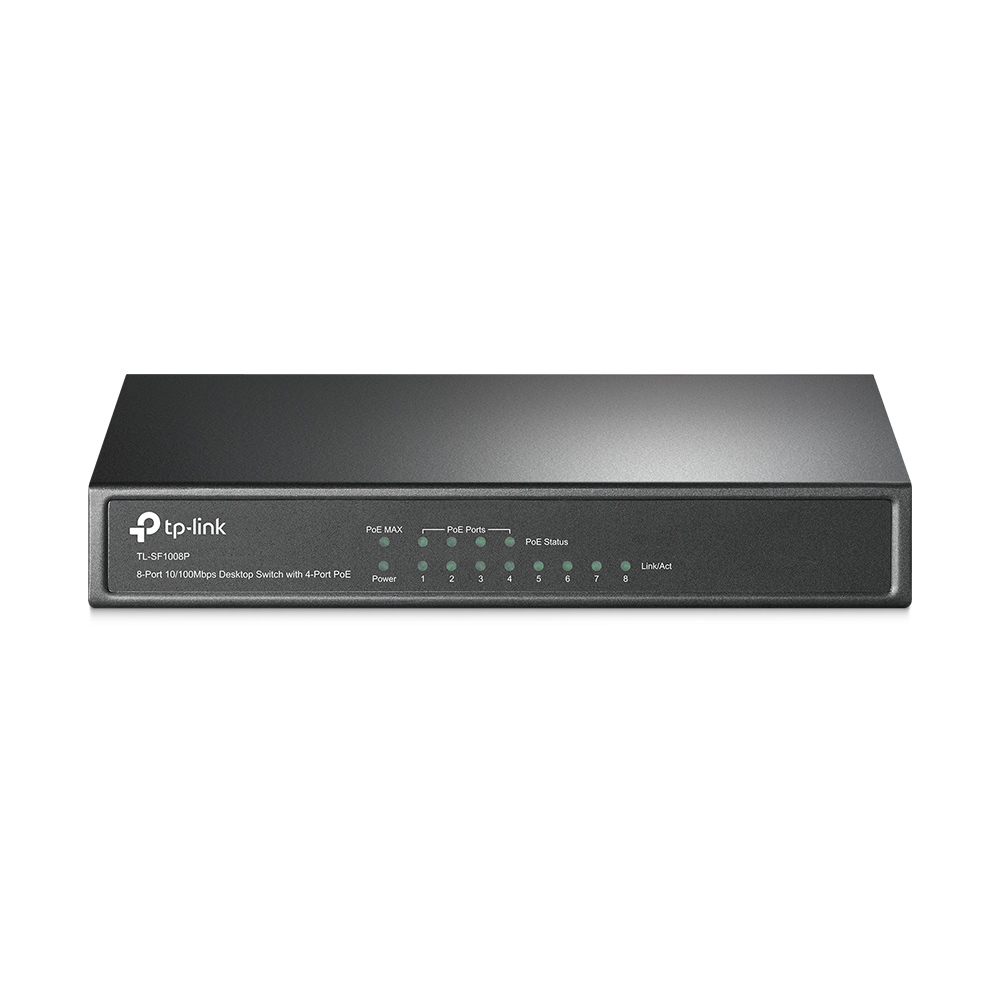 TP Link TL SF1008P 8 Port 10/100Mbps Desktop Switch with 4 Port PoE+