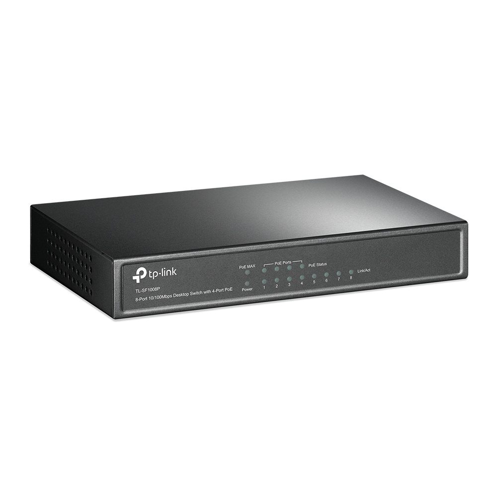TP Link TL SF1008P 8 Port 10/100Mbps Desktop Switch with 4 Port PoE+ Image 2