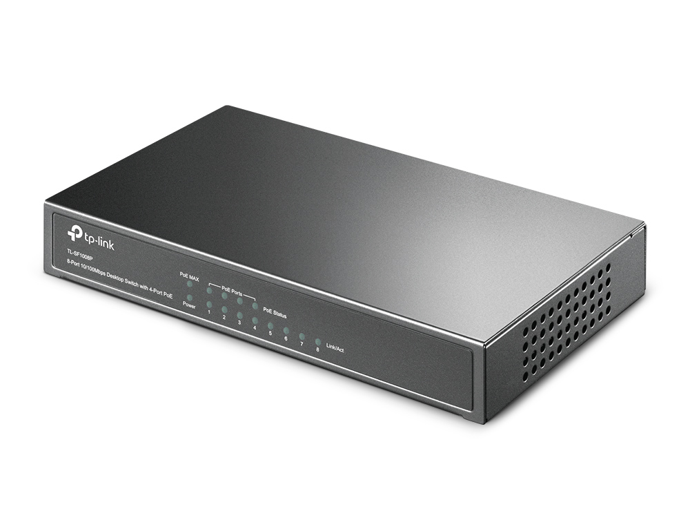 TP Link TL SF1008P 8 Port 10/100Mbps Desktop Switch with 4 Port PoE+ Image 3