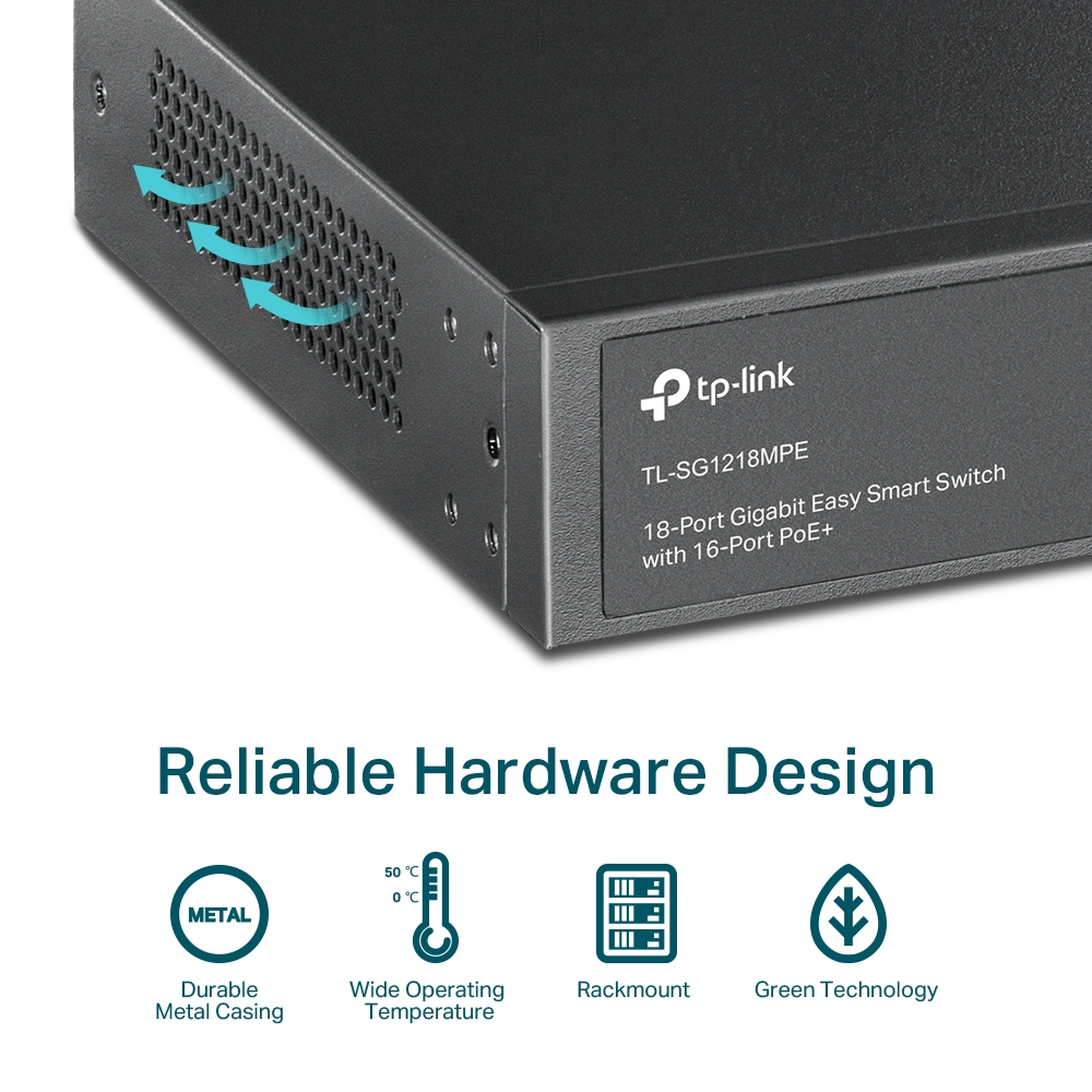 TP Link 18 Port Gigabit Easy Smart Switch with 16 Port PoE+ Image 7