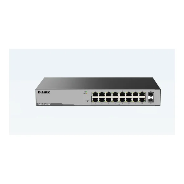 D Link 16 Port Gigabit Unmanaged POE Switch with 2 SFP ports 250 watts