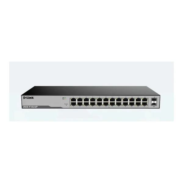 D Link 24 Port Gigabit Unmanaged PoE Switch with 2 SFP Ports