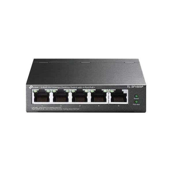 TP‑Link 5 Port 10/100Mbps Desktop Switch with 4 Port PoE+