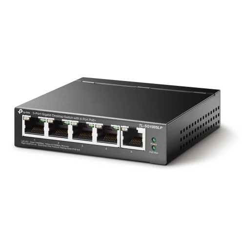 TP LINK 5 Port Gigabit Desktop Switch with 4 Port PoE+ TL SG1005LP