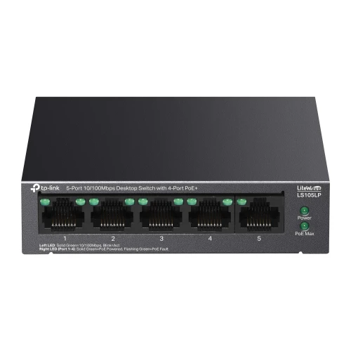 TP LINK 5 Port 10/100Mbps Desktop Switch with 4 Port PoE+ LS105LP