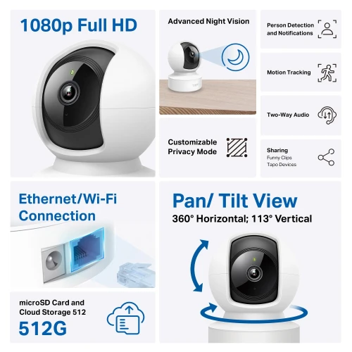 TAPO Pan/Tilt Home Security Camera C202 Image 4