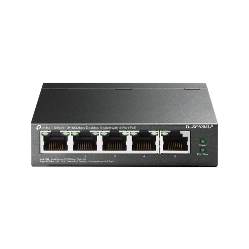 TP LINK 5 Port 10/100Mbps Desktop Switch with 4 Port PoE TL SF1005LP